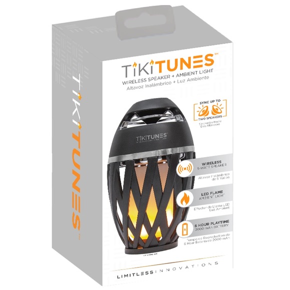 TikiTunes WiFi Bluetooth LED Outdoor Waterproof Flame Torch Wireless Speaker - Picture 3 of 16